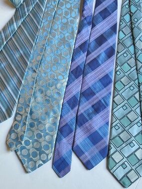 Ted Baker London lot of 4 gorgeous shades of blue silk Ties made in USA 🇺🇸